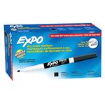 Expo Dry Erase Markers, Whiteboard Markers with Low Odour Ink, Fine Tip, Black, 12 Count