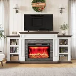 LGHM 80" Electric Fireplace with Ma