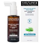 Soulflower Anti Dandruff Hair Serum with Piroctone Olamine, 2% Salicylic Acid & Rosemary Essential Oil for Hair Growth, Anti Hair Fall, Frizz Control Lotion for Men & Women for All Hair Types | 50ml