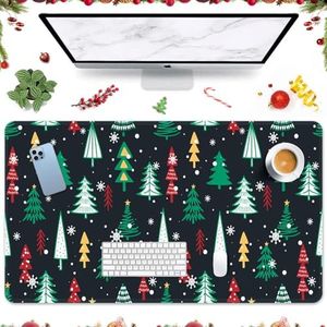 Colorful Christmas Tree Mouse Pad Large Gaming Mouse Pad Non-Slip Desk Pad Keyboard and Mouse Desk Mat for Gamer, Office & Home, 31.5 x 15.7 in