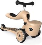 Scoot & Ride Unisex Baby Highwaykick 1 Lifestyle Kickboard with Seat and Container (Leopard)