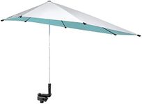 G4Free UPF 50+ Adjustable Beach Umbrella XL with Universal Clamp Height Adjustable for Chair, Golf Cart, Stroller, Bleacher, Patio(Lake Blue)