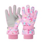 FAYHIJUN Waterproof Kids Gloves Winter Cold Weather Mittens thermal Snow Cycling Ski Glove Age1-13 for Boys Girls Kid Boy toddler Girl Children Outdoor Sport (Pink, M（Age7-9）)