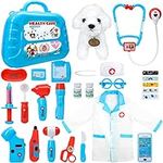 Meland Doctor Kit for Toddlers 3-5 - Vet Play Set for Kids with Medical Toys, Carrying Case, Doctor Toys for Toddler Kids Age 3,4,5,6 Year Old for Pretend Play Gift