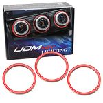 iJDMTOY 3pc Red Anodized Aluminum AC Climate Control Outer Ring Covers Compatible With Subaru WRX, STI, Impreza, Forester, XV Crosstrek