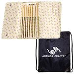 addi Knitting Needles Crochet Hook Click Bamboo Interchangeable Set Bundle with 1 Black Project Bag