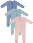 Jimonda Baby Romper Boys Girls Pajamas 2-Way Zipper Footies Unisex Zip-Up Sleepers Sleep and Play 0-24 Months (Pack of 3)