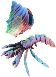 EnuoChbuild 3D Printed Hermit Crab Model, Animals Fully Articulated Crab with Movable Joints, Creative Home Decor Ornament for Christmas 2024 - Bluish Violet