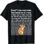 DHAEY Crazy ？I was Crazy Once. Funny Trending Meme T-Shirt (Black,M)