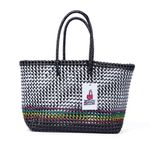 KST BAGS Unisex-Adult/Hand-Made Plastic Wire Lunch Koodai Basket/Durable&Long-Lasting Utility Tote Bag Useful In Carrying Tiffin Boxes,Water Bottles To Schools,Colleges&Offices - Black And White