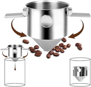 Foyucool Filtre à Café Réutilisable en Acier Inoxydable, Porte Filtre à Café Portable et Pliable, Sans Papier, Double Filtre à Mailles, Facile à Nettoyer, Idéal pour le Camping et le Bureau