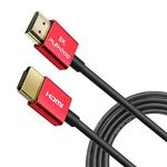 Plehood 8K HDMI 2.1 Cable 2m，Slim HDMI High Speed 48Gbps,Ultra Thin HDMI Cable,8K@60Hz 4K@120Hz,Dynamic HDR,eARC,Dolby Vision,Compatible with GH5S,NS,8K UHD TV,PS5, 2m(6.6ft)