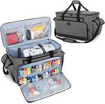 CURMIO Sewing and Embroidery Machine Carrying Case, Universal Tote Bag with Removable Cushion Pad Compatible for Brother SE600, SE630, PE535 Embroidery Machine and Accessories, Gray, Bag Only