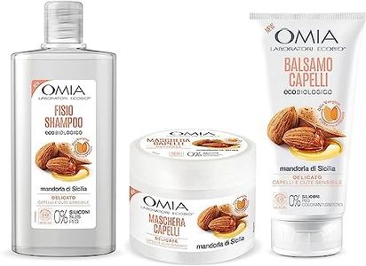 Omia, Kit Routine Haircare, Set Cura Capelli con Shampoo, Maschera Capelli e Balsamo Capelli con Mandorla di Sicilia per Cute Sensibile, Adatto a Lavaggi Frequenti, Senza SLES e PEG - Esclusiva Amazon