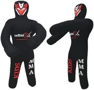 Infinix Sports Kids Grappling Dummy for Kids Youth MMA Boxing Brazilian Jiu Jitsu Dummy - 110cm Unfilled (Black)