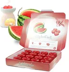 Watermelon Wax Melts - 16 x 0.176 Ounce Heart Shaped, Strong Watermelon Fragrance Wax Melts in an Elegant Presentation Gift Box - Spotless Leopard - Perfect Scented Gift - Made in UK