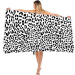 Aisszhao Large Microfibre Beach Towel for Adult,160x90cm Leopard Print Sand Free Beach Towel,Lightweight Quick Dry Travel Swimming Towel with Bag,Compact and Thin Sports Towel Yoga Gym for Women Men