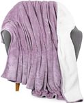 Utopia Bedding Sherpa Blanket Throw Size [Lilac, 50x60 Inches] - 480GSM Thick Warm Plush Fleece Reversible Blanket for Bed, Sofa, Couch, Camping and Travel