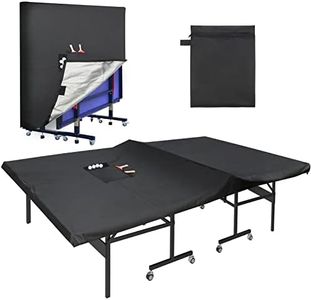 Luxiv Outdoor Ping Pong Table Cover Waterproof, 420D Oxford Cloth Black Table Tennis Table Cover with 2 Pockets for Table Tennis Balls and Rackets, Dust Cover for Folding & Flat Pingpong Table