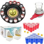 Fairly Odd Novelties Drinking Games Party Night Set! Shot Glass Games for Adults, Fun Game Night Set for Birthdays, Holidays, and Parties! Roulette, Beer Pong, Spin The Shot, and Urinal Shot Glasses!