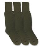Jefferies Socks Military Combat Uniform Rib Crew Boot Socks 3 Pair Pack (Sock: 10-13/Shoe: 9-12, Olive Green)