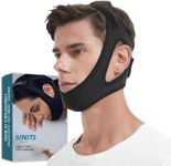 Chin Strap for CPAP User - Adjustable Snore Stopping Device Face Mask Bandage Keeping Mouth Closed - Better Night's Sleep No Dry Mouth Nasal Breathing for Women and Men (Black)