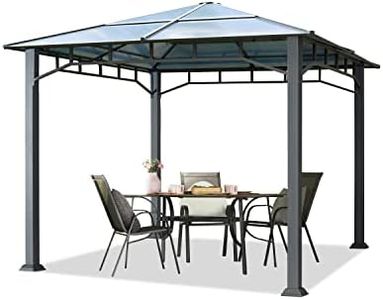 TOOLPORT Gartenpavillon 3x3 m Aluminium Gestänge Polycarbonat Dach ca. 8mm Pavillon Gartenzelt ohne Seitenteile