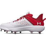 Under Armour Men's Yard Low Mt Baseball Cleat Shoe, (600) Red/White/White, 14