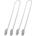 MZMing [2 Pcs 49CM Stainless Steel Chain Napkin Clips Towel Apron Bibs Chain Metal Napkin Fixing Clip - Silver Flexible Napkin Holder Napkin Lanyard Neck Strap Dinner Accessory for Elder Adult Child