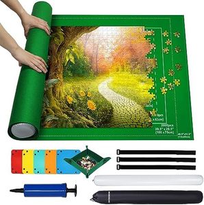 MOZOOSON Puzzlematte, Puzzle Matte Roll Up für 2000 1000 Teile Jigsaw , Puzzelteppich Mat Aufbewahrung 1500 Pad, 6PCS Sortierer