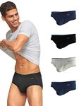 XYXX Men's Underwear Uno IntelliSoft Antimicrobial Micro Modal Brief Pack of 5 (Heather Grey ; Dress Blue ; Black ; Coral Grey ; Dress Blue; M)