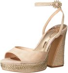 Vince Camuto Women's Inna Studded Platform Heel Sandal Wedge, Champagne, 9