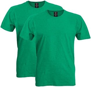 Gildan Men's Softstyle Cotton T-Shirt, Style G64000, 2-Pack, Heather Irish Green, Large