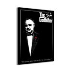 The Godfather Wall Art Red Rose Classic Gangster Movie Poster Motivational Quote Canvas Paintings Picture For Living Room Kitchen Bedroom Home Decor (Framed,Ready to hang, 24"x36"(60x90cm))