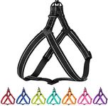 CollarDirect Reflective Dog Harness Step in Small Medium Large for Outdoor Walking, Comfort Adjustable Harnesses for Dogs Puppy Pink Black Red Purple Mint Green Orange Blue (Small, Black)