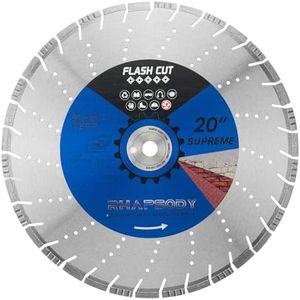 RHAPSODY 20 Inch Laser Welded Diamond Saw Blade, Segmented Supreme Diamond Blade All Purpose Dry/Wet Cutting Hard/Reinforced Concrete, Asphalt, Masonry,1" Arbor