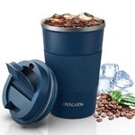 Aolieh Travel Mug, Insulated Coffee Cup,Double Walled Travel Mug Vacuum Insulation Stainless Steel with Leakproof Lid Eco-Friendly Reusable Cup for Coffee,Tea and Beer