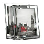 Giftgarden 5x7 Picture Frames Modern 5 by 7 Inch Glass Picture Frame Friends Gifts for 5x7 Photos Display, Pack of 2