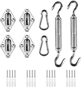 HOMPER Awning Attachment Set, Heavy Duty Sun Shade Sail Stainless Steel Hardware Kit for Garden Triangle and Square, Rectangle, Sun Shade Sail Fixing Accessories