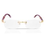 RSINC Unisex Eyeglass wooden Classic Retro style with gold color Fashion Frames Glasses from india