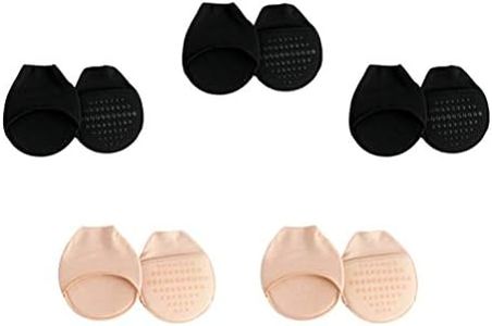 EXCEART 5 Pares de Calcetines de Dedo Del Pie Calcetines de Mujer Calcetines sin Forro Calcetines Invisibles de Boca Superficial (Negro Color de Piel)