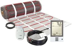 LuxHeat 20 Sqft Mat Kit, 120v Electric Radiant Floor Heating System for Under tile, Stone and Laminate. Kit Includes Alarm, Heated Floor Mat, OJ Microline Programmable Thermostat with GFCI & Sensor