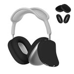 LIRAMARK Soft Silicone 2 in 1 Anti-Scratch Ear Pad Case Cover and Ear Cups Cover Accessories Protective Skin Case for Airpods Max Headphones (Black)