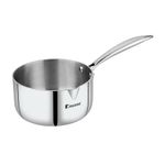 Bergner Argent TriPly Stainless Steel 16 cm Milkpan/Saucepan, Stay Cool Cast Handle, Food Safe, Durable, Even Heat Distribution, Dishwasher Safe, Induction and Gas Ready, 5-Year Warranty, Silver