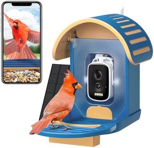 VINGUYS® Bird Feeder with Camera Solar Powered, Smart Bird Feeder Camera AI Identifies 11,000+ Bird Species, Auto-Capture 2.5K UHD Bird Video, IP66 Waterproof Outdoor Bird Feeder, Ideal Gift, Blue