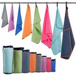 Microfiber Sport Travel Towel Set-(L -48"x28"+24"x12")-Quick Dry, Absorbent, Ultra Compact Towels-Fit for Beach Yoga Golf Gym Camping Backpacking Hiking+Hand Towel&Carry Pouch(L Grey)