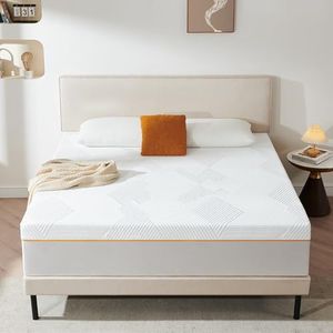 Sleremind Matelas en mousse, 140 x 200 cm, hauteur 25 cm, 7 zones, dureté H3, convient à une variété de positions de sommeil, tissu tricoté lavable (140 x 200 x 25 cm)