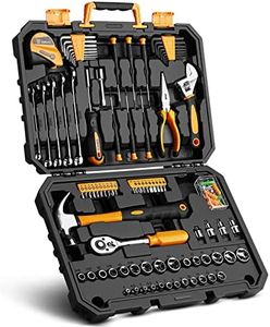 Set di utensili da 128 pezzi - Kits di attrezzi per uso domestico generico, set di strumenti di riparazione automatica, con custodia di plastica per attrezzi