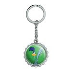 Looney Tunes Road Runner Chrome Plated Metal Pop Cap Bottle Opener Keychain Key Ring