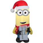 3.5 Ft Airblown Minion Kevin w/Naughty or Nice List Inflatable Christmas Decor